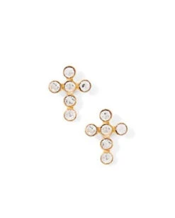 Screwback Stud - Clara Cross (Gold) -Occasionally Yours Gifts linnyco screwback stud clara cross gold 3 c1092e6e 641d 41aa a13b 015d9d5e3264