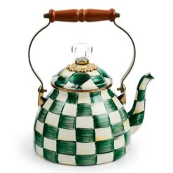 Emerald Check 2 Quart Tea Kettle