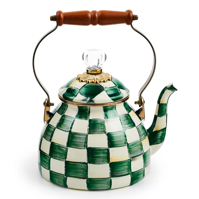 Emerald Check 2 Quart Tea Kettle 1 Emerald Check 2 Quart Tea Kettle