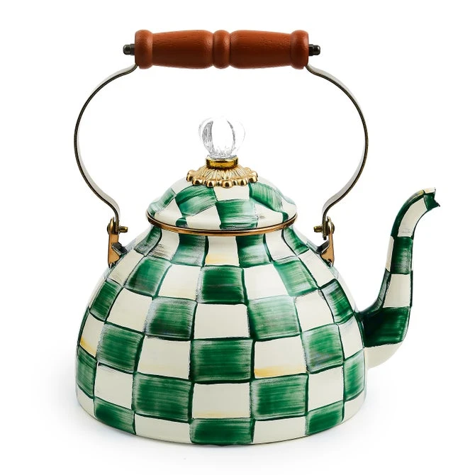 Emerald Check 3 Quart Tea Kettle 1 Emerald Check 3 Quart Tea Kettle