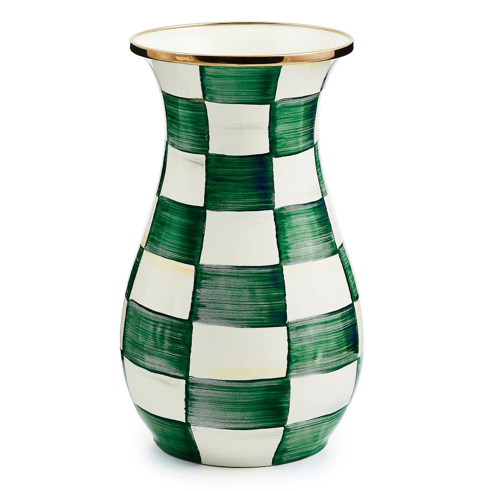 Emerald Check Tall Vase 1 Emerald Check Tall Vase