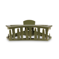 Open Olive - Large Hair Clip 5 Open Olive - Large Hair Clip -Occasionally Yours Gifts olive green hair clip teleties