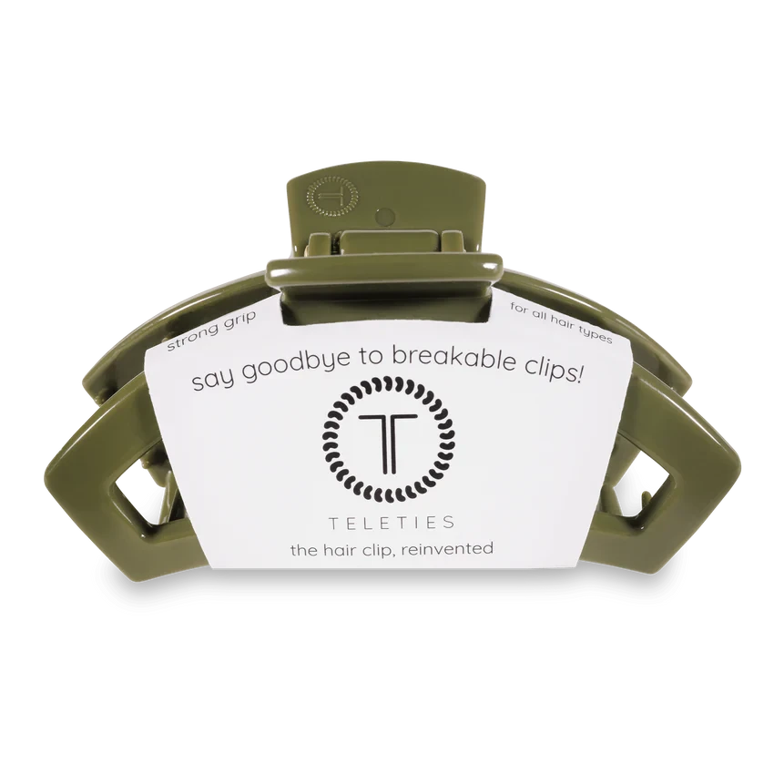 Open Olive - Large Hair Clip 2 Open Olive - Large Hair Clip - Image 2