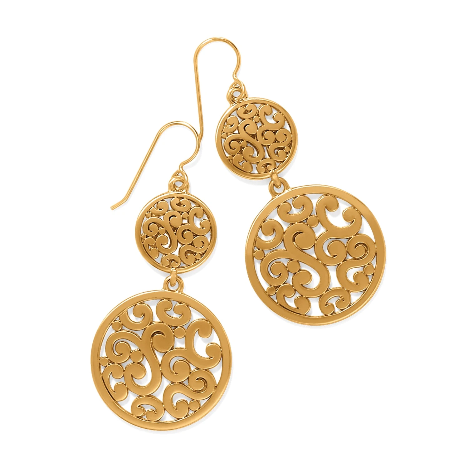 Contempo Medallion Duo French Wire Earrings 1 Contempo Medallion Duo French Wire Earrings