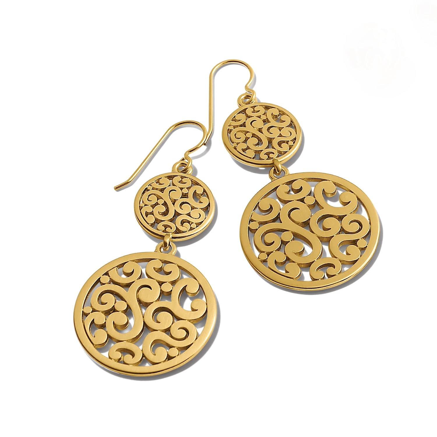 Contempo Medallion Duo French Wire Earrings 2 Contempo Medallion Duo French Wire Earrings - Image 2