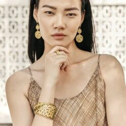 Contempo Medallion Duo French Wire Earrings 6 Contempo Medallion Duo French Wire Earrings -Occasionally Yours Gifts qija9904 03