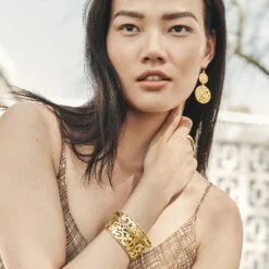 Contempo Medallion Duo French Wire Earrings 7 Contempo Medallion Duo French Wire Earrings -Occasionally Yours Gifts qija9904 04