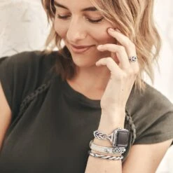 Interlok Twist Hinged Bangle -Occasionally Yours Gifts qijf0098 03