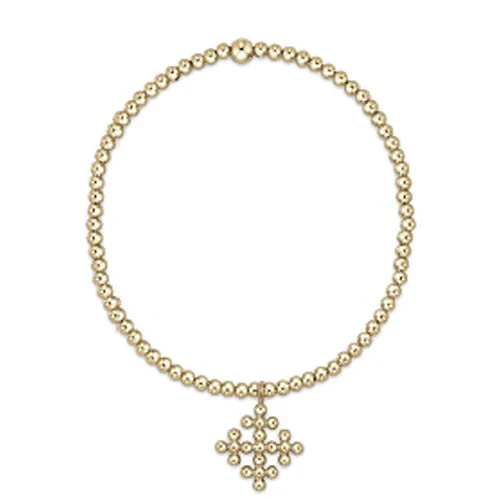 Classic Gold 2.5mm Bead Bracelet - Classic Beaded Signature Cross Encompass Gold Charm 1 Classic Gold 2.5mm Bead Bracelet - Classic Beaded Signature Cross Encompass Gold Charm