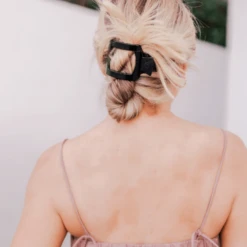 Medium Square Flat Hair Clip -Occasionally Yours Gifts teleties jet black medium flat square clip medium hair clip 4