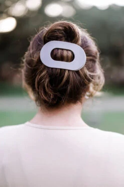 Large Flat Round Clip 23 Large Flat Round Clip -Occasionally Yours Gifts teleties large flat round clip silver flames 4