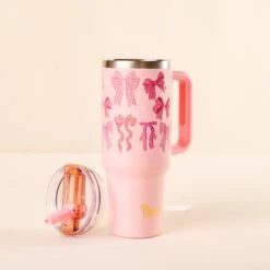 Lifestyle Flip Straw Tumbler 18 Lifestyle Flip Straw Tumbler -Occasionally Yours Gifts the darling effect lifestyle flip straw tumbler 40 oz blushing bows 1