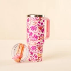 Lifestyle Flip Straw Tumbler 26 Lifestyle Flip Straw Tumbler -Occasionally Yours Gifts the darling effect lifestyle flip straw tumbler 40 oz paradise palms 1