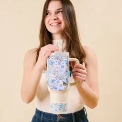 Tumbler Silicone Boot -Occasionally Yours Gifts the darling effect tumbler silicone boot secret garden blue 2