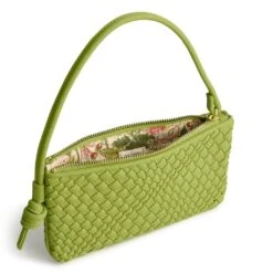Vera Bradley Knotted Wristlet 11 Vera Bradley Knotted Wristlet -Occasionally Yours Gifts vb knotted wristlet woven faux leather spinach green 2