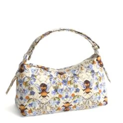 Vera Bradley Roxbury Crescent Shoulder Bag -Occasionally Yours Gifts vb roxbury crescent shoulder bag premium cotton bee garden 1