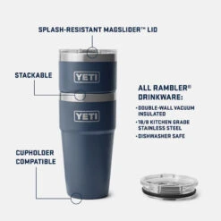 Yeti Rambler 20 Oz Stackable Cup -Occasionally Yours Gifts yeti rambler 20oz stacklable cup navy 3